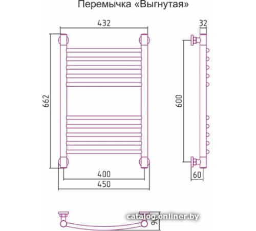 Полотенцесушитель Сунержа Богема+ 600x400 00-0221-6040