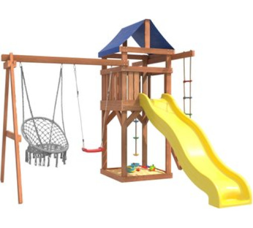 Игровой комплекс National Tree Company Качели лодочка и подвесное плетеное кресло IgroWoods ДП-2