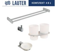 Набор аксессуаров для ванной Lauter 21SH2081 + 21SH2051 + 21SH2091 + 21SH42021 Chrome, 4 предмета
