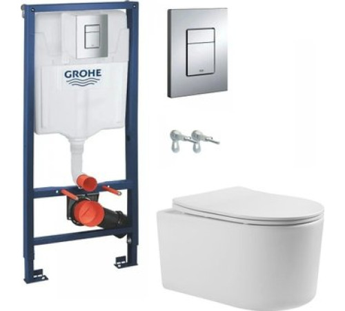 Унитаз подвесной Grado GD-W204T + GROHE Rapid SL 38772001 с кнопкой смыва