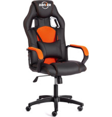 Игровое геймерское кресло TetChair Driver иск.кожа/ткань, черный/оранжевый