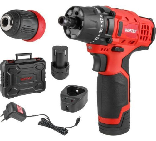 Дрель-шуруповерт Wortex LX BD 1215 Li Set 1326470 с 2-мя АКБ, кейс