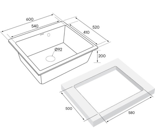 Кухонная мойка Paulmark Kante 60 PM106052-GRM