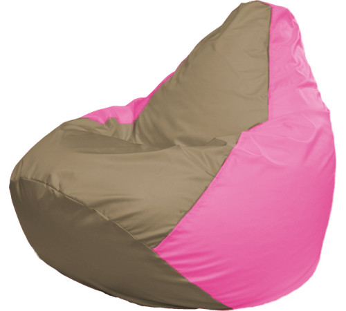 Кресло-мешок Flagman Груша Г2.1-89 тёмно-бежевый/розовый