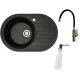 Кухонная мойка БелЭворс Rondo L + смеситель W74004-2 + дозатор L405F черный