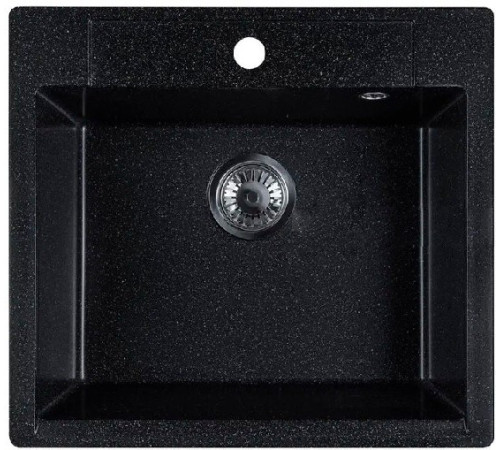 Кухонная мойка Marblan Cubi черный, с сифоном