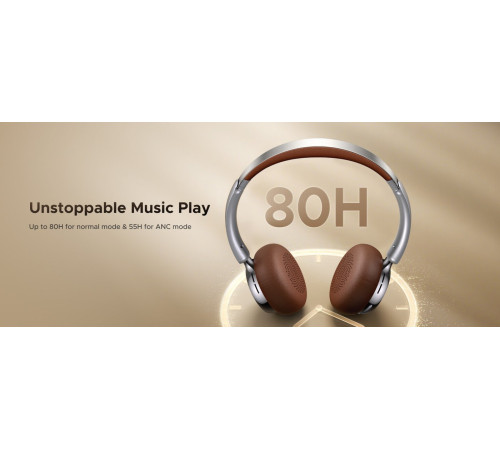 Наушники Ugreen Studio Plus HP207 серебристый/коричневый