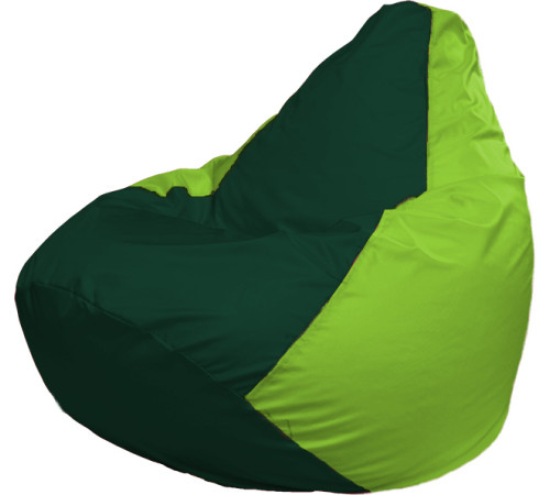 Кресло-мешок Flagman Груша Г2.1-63 тёмно-зелёный/салатовый
