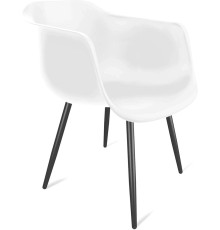 Стул с подлокотниками Sheffilton SHT-ST31/S95-1 белый/черный муар