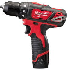 Дрель-шуруповерт Milwaukee M12 BDD-202C 4933441915 с 2-мя АКБ, кейс
