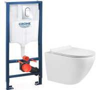 Унитаз подвесной Grado GD-W203T + GROHE Rapid SL 39504000 с кнопкой смыва