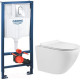 Унитаз подвесной Grado GD-W203T + GROHE Rapid SL 39504000 с кнопкой смыва