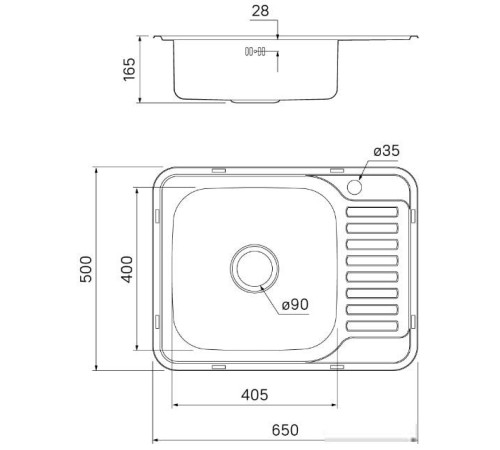 Кухонная мойка IDDIS Basic BAS65SLi77