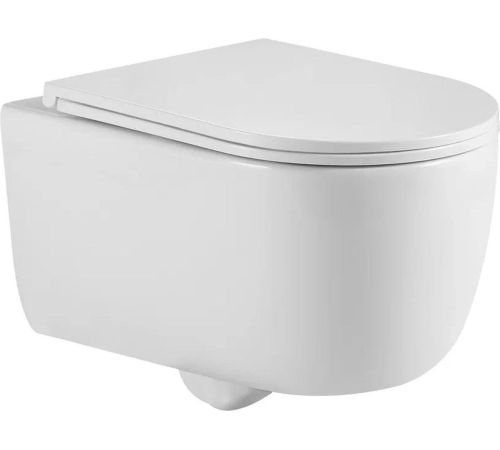 Унитаз подвесной Berges Wasserhaus Tornas Rimless + Visam Slim 525 EX-043410 с кнопкой, с сиденьем