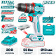 Ударная дрель-шуруповерт Total TIDLI20558 с 2-мя АКБ, кейс
