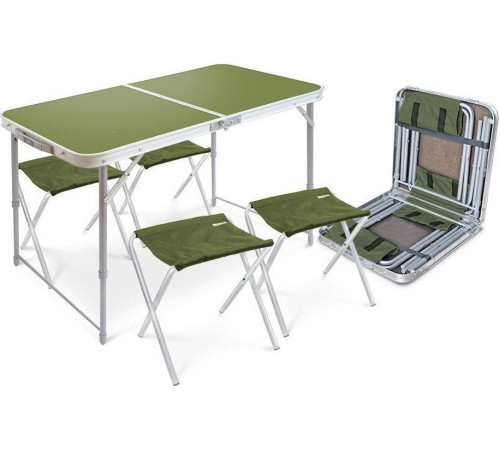 Стол со стульями Nika складной стол влагостойкий и 4 стула ССТ-К2 хаки