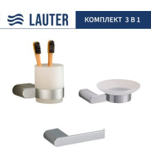 Набор аксессуаров для ванной Lauter 21SH1061 + 21SH1051 + 21SH1101 Chrome, 3 предмета