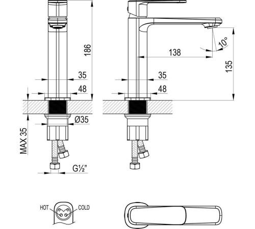 Смеситель Lemark LMF-1014B-C