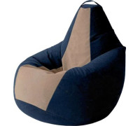Кресло-мешок Kreslomeshki Груша Kombo XXXL GKV-145x100-TSH темно-синий/шоколад