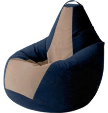 Кресло-мешок Kreslomeshki Груша Kombo XXXL GKV-145x100-TSH темно-синий/шоколад