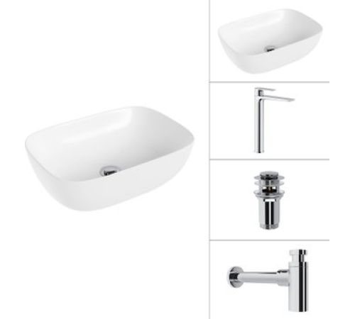 Умывальник Lauter 21493A + Reef 21CK8678C + сифон 21635CH + дон.клапан 21190CH хром