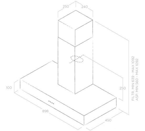 Кухонная вытяжка Elica Spot Urban Cast Iron/A/90