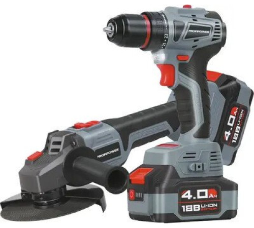 P.I.T. PSR18-D5 + PWS125-C6 шуруповерт, болгарка, 2 АКБ, кейс