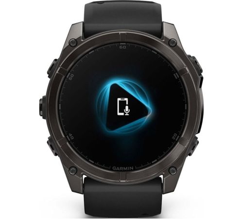 Умные часы Garmin Fenix 8 Sapphire 51мм угольно-серый DLC, пепельно-черный силиконовый ремешок