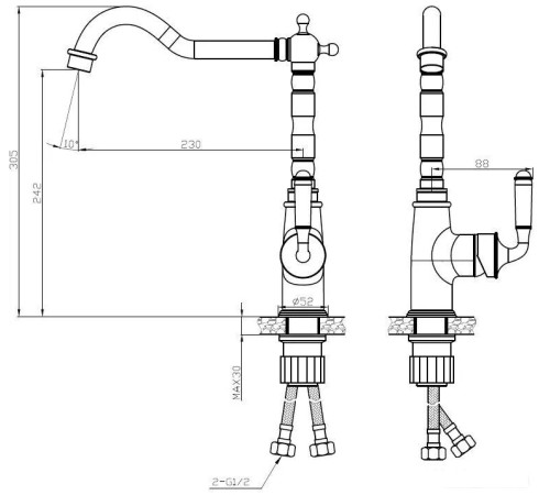 Смеситель Esko Florence FR 03 B