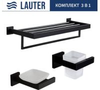 Набор аксессуаров для ванной Lauter 21SH71062 + 21SH71052 + 21SH71152 Matt Black, 3 предмета