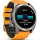 Умные часы Garmin Fenix 8 Sapphire 51мм титановый, оранжевый силиконовый ремешок