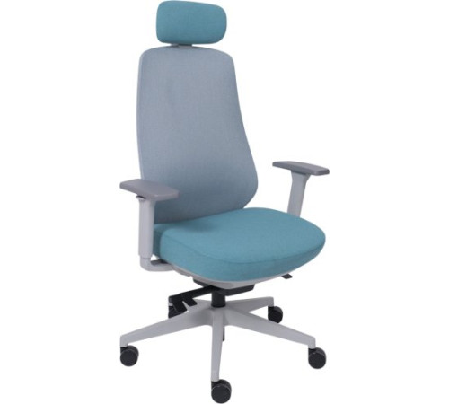 Офисное кресло AksHome Fenix светло-серый/бирюзовый/серый полиамид