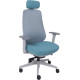 Офисное кресло AksHome Fenix светло-серый/бирюзовый/серый полиамид