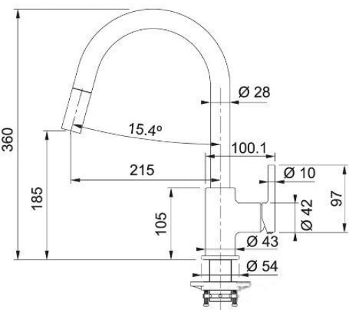 Смеситель Franke Lina 115.0626.053 матовый черный