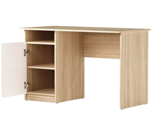 Стол Памир ПКС-12 дуб сонома/белый глянец