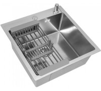 Кухонная мойка Diamond 500*500, коландер, дозатор SATIN DECOR