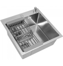 Кухонная мойка Diamond 500*500, коландер, дозатор SATIN DECOR