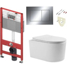 Унитаз подвесной Grado GD-W204T + TECE Kit 9400412 с кнопкой смыва