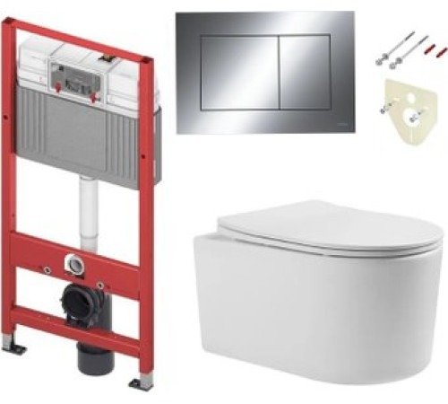 Унитаз подвесной Grado GD-W204T + TECE Kit 9400412 с кнопкой смыва