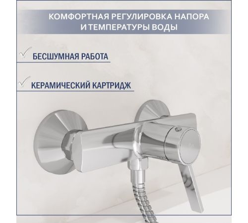 Смеситель Lauter Art 21CK9680C с лейкой Lily 21S10048
