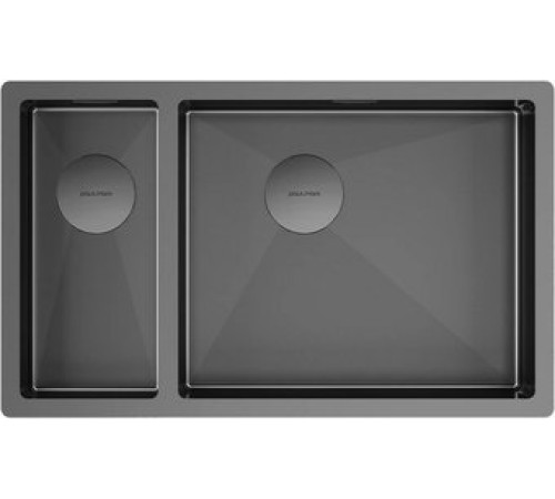 Кухонная мойка Paulmark Next 69/2S Uni PM226944-GMR черный/вороненая сталь