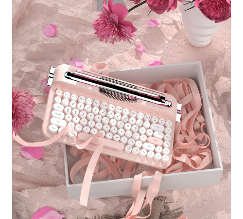 Клавиатура Ajazz AF84 белый/розовый