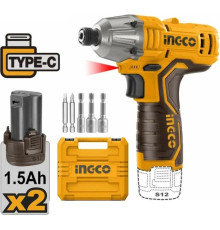 Винтоверт Ingco CIRLI12015 с 2-мя АКБ, кейс