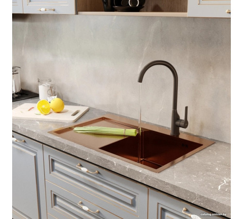 Кухонная мойка Mixline Pro 552920 бронза, с сифоном