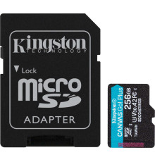 Карта памяти Kingston Canvas Go! microSDXC 256GB SDCG4/256GB с адаптером
