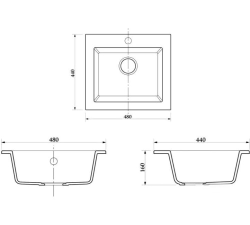 Кухонная мойка Berge BR-4803 серый матовый