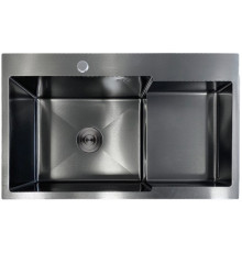 Кухонная мойка AKS Прямоугольная 78x48 левая графит