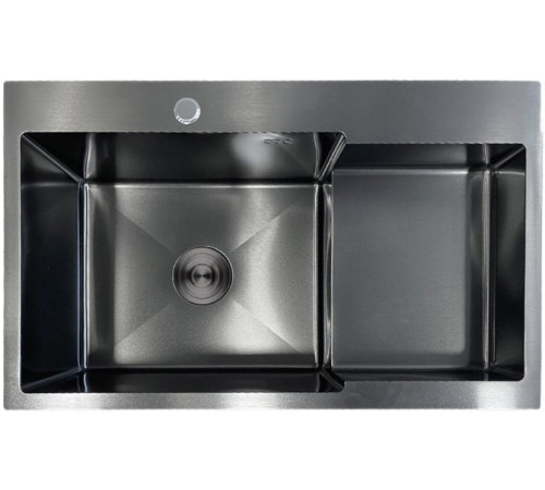Кухонная мойка AKS Прямоугольная 78x48 левая графит