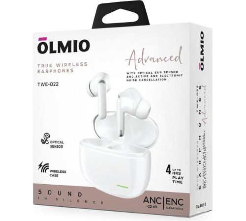 Наушники Olmio TWE-022 белый
