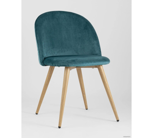 Стул Stool Group Лион велюр c ромбами аквамарин